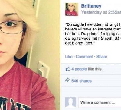 Kæresten udsatte hende for psykisk vold hver dag - så skrev hun et opslag på Facebook
