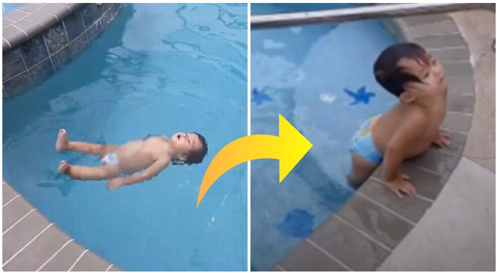 1-årig lille pige der svømmer går nu viralt på nettet: ''Det er det sødeste vi længe har set''