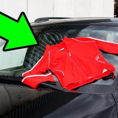 ADVARSEL: Ser du en trøje på din bil, må du absolut ikke kører væk eller røre den!