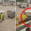 Flypassager filmer hvad personalet i lufthavnen vælger at gøre med deres kufferter – videoen har fået nettet til at koge!