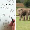 7 billeder der viser hvordan dyr ville se ud hvis det var børnene der bestemte.